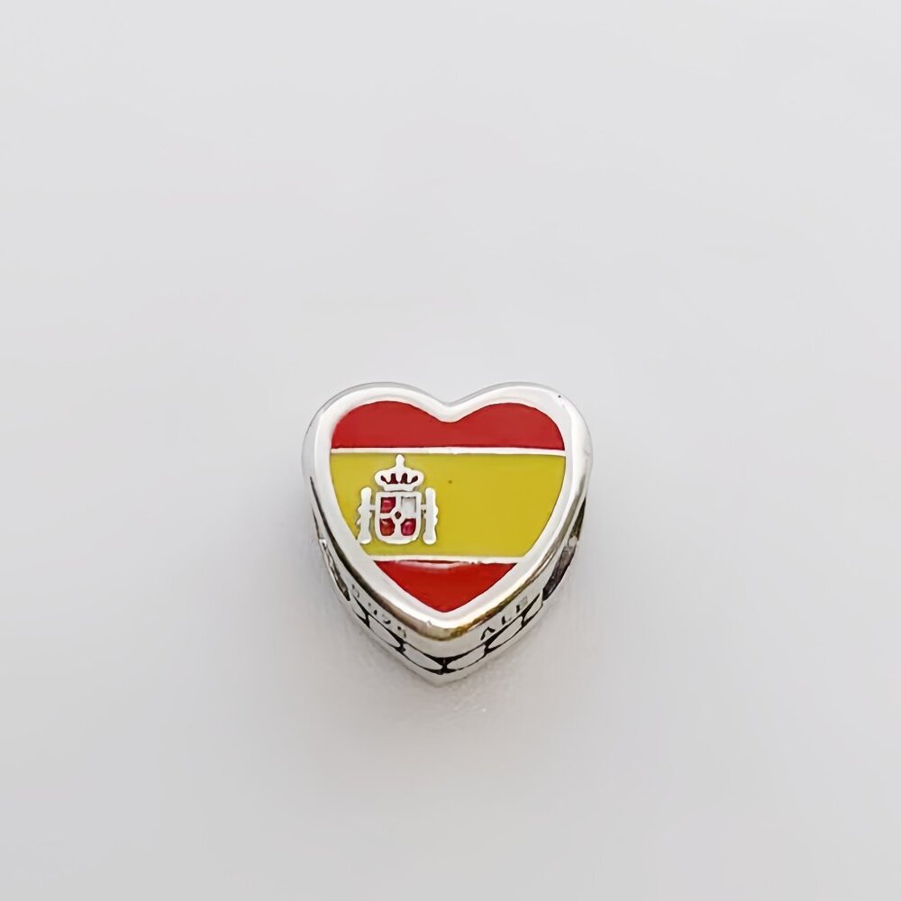 Pandora Spain Flag Heart Charm